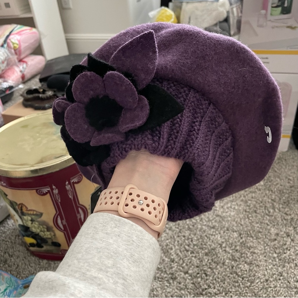 Women’s Purple Floral Beret